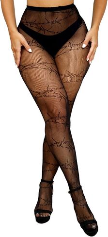 XIUSEMY Sexy Fishnet Stockings for Women Cross Patterned Tights Lace Pantyhose Plus Size in Saudi Arabia