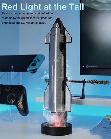 نماذج SpaceX Starship & Dragon Rocket - زخارف سطح المكتب لصواريخ ناسا، ومقتنيات الفضاء الجوي - هدية مثالية لمحبي الفضاء البالغين - 21 سم in Saudi Arabia