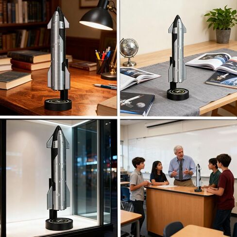 نماذج SpaceX Starship & Dragon Rocket - زخارف سطح المكتب لصواريخ ناسا، ومقتنيات الفضاء الجوي - هدية مثالية لمحبي الفضاء البالغين - 21 سم in Saudi Arabia