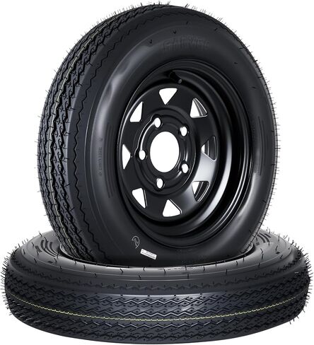 Garvee 2-Pack 4.80-12 4.80x12 480-12 Trailer Tires witn 12" Rims, 5 Lug on 4.5" Bolt Pattern, 6PR Load Range C, Heavy Duty 4.80x12 4.8-12 Tires for Utility, Boat, Camper, Cargo Trailers in Kuwait