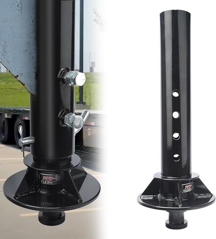 30K Lbs GTW Gooseneck to 5th Wheel King Pin Adapter – Fits 4" Round Tube Gooseneck Trailers, Converts for 5th-Wheel Hitch Towing, Heavy Duty Reinforced Rib Design, 5th Wheel lube Plate Included in Saudi Arabia