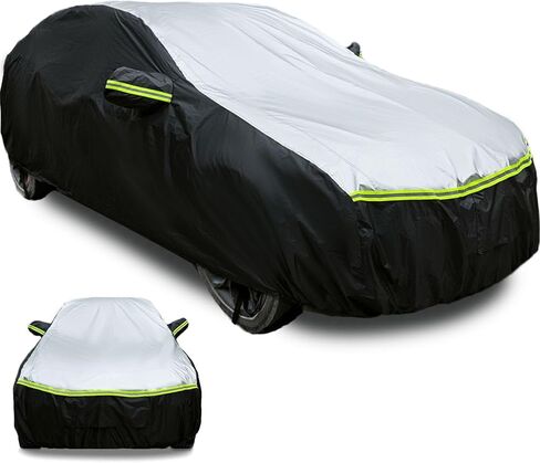 Car Cover Waterproof All Weather for Large SUV,100% Outdoor Rain UV Dust Protection. For Nissan Pathfinder, Ford Explorer/Flex，Cadillac XT6，Infiniti QX60/QX70，Kia Borrego/EV9 (SUV Length 195-206 inch) in Kuwait