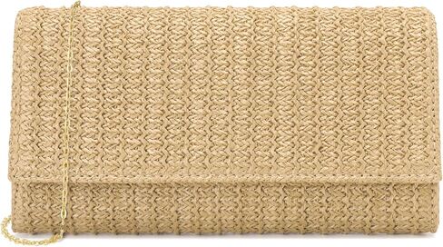 Clutch Purses for Women, Top Handle Straw Purse Handbags, Summer Shoulder Crossbody Bag, Woven Beach Bags Purses in Saudi Arabia