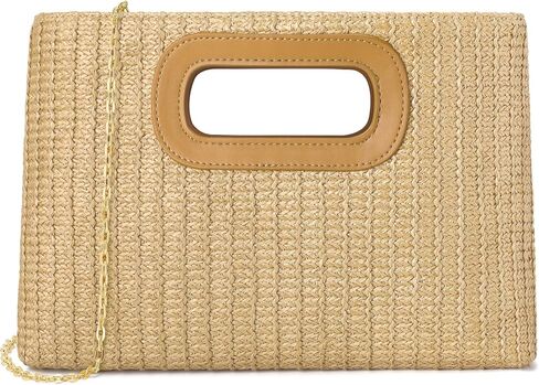 Clutch Purses for Women, Top Handle Straw Purse Handbags, Summer Shoulder Crossbody Bag, Woven Beach Bags Purses in Saudi Arabia