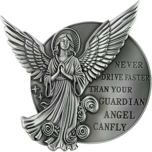 Guardian Angel Visor Clips for Cars with 3D Embossed Design,Guardian Angel for Car Visor Clip as New Driver Gifts,Never Drive Faster Than Your Guardians Angels Can Fly Visors Clip in Saudi Arabia