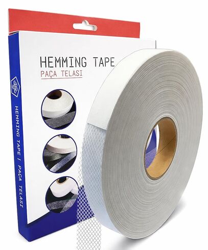 Iron on Hemming Tape Net Double Sided 0.55 in x 110 yd - No Sew Hem Tape for Pants, Curtains, Drapes, Fabric - Extra Strong Stitch Witchery - Breathable, Durable and Washable in Saudi Arabia