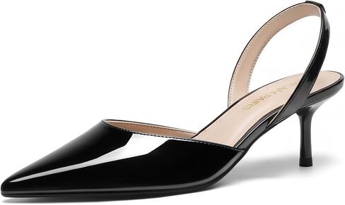 DREAM PAIRS Women's Slingback Kitten Low Heel Closed Toe Ankle Strap Heels Pointed Toe Strappy Pumps Shoes Party Wedding Dress Shoes in Saudi Arabia