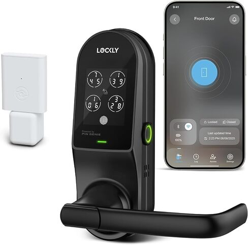 Lockly Guard Latch PGD679L قفل رافعة ذكي مقاوم للحريق، معتمد من UL10B UL10C، لوحة مفاتيح بصمة واي فاي RFID، متوافق مع ADA، PIN Genie الحاصل على براءة اختراع، إدارة ملكية LocklyOS، درجة تجارية in Kuwait