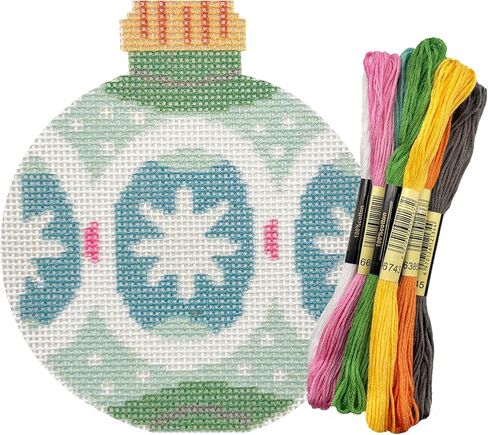 Howie's Christmas Needlepoint Needlepoint Kits, 18CT Printed Embroidery Pattern Starter Kits, Stamped Patterns Canvas Kits(Christmas - Corlorful Bells,4x3inch) in Saudi Arabia