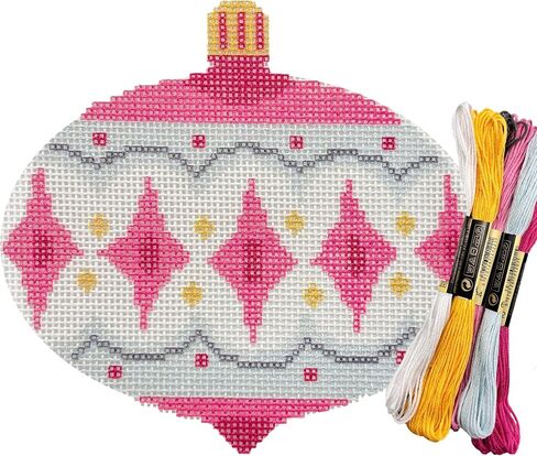 Howie's Christmas Needlepoint Needlepoint Kits, 18CT Printed Embroidery Pattern Starter Kits, Stamped Patterns Canvas Kits(Christmas - Corlorful Bells,4x3inch) in Saudi Arabia