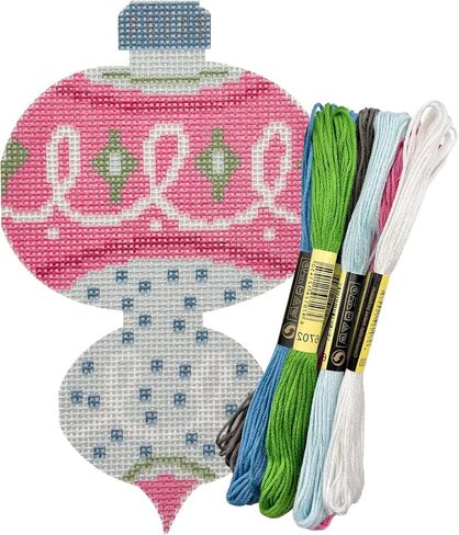 Howie's Christmas Needlepoint Needlepoint Kits, 18CT Printed Embroidery Pattern Starter Kits, Stamped Patterns Canvas Kits(Christmas - Corlorful Bells,4x3inch) in Saudi Arabia