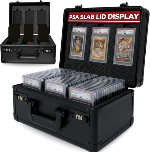 Graded Card Case – Durable PSA Slab Case with Combination Lock – 3 Row Graded Card Storage Box with 6 Foam Inserts – Compatible with PSA, GMA, HGA, NGS, SGC, CSG – Holds up to 480 Top Loaders in Saudi Arabia