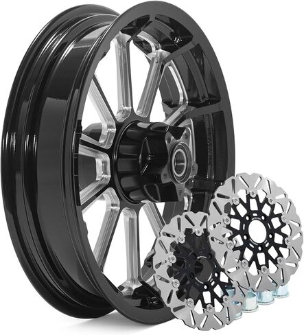 TOFR حافة العجلة الأمامية 16 × 3.5 تصميم بدون أنابيب بعشرة مكبرات صوت لـ Harley Touring 1984-2008 Road King Street Glide Road Glide Electra Glide 01 02 03 04 05 06 مع دوارات فرامل أمامية عائمة مقاس 11.5 بوصة in Saudi Arabia