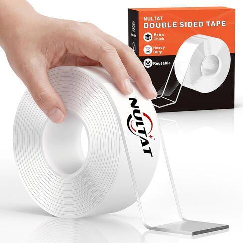 Double Sided Tape Heavy Duty, Clear & Tough Nano Tape, Washable Two Sided Mounting Tape, Heavy Duty Double Sided Tape for Walls, Multipurpose Adhesive Tape for Poster Photo Wall Décor (10FT) in Saudi Arabia