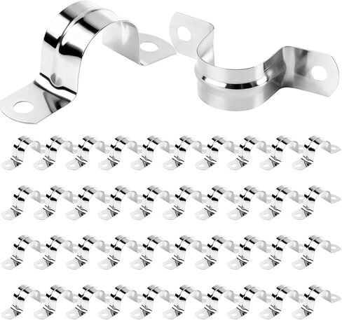 40 Pcs 1 Inch Stainless Steel Conduit Clamps,Heavy Duty 2 Hole Strap U Bracket Rigid Pipe Straps,Metal Tension Tube Clip for EMT Conduits,Pipe Fixing on Various Surfaces in Saudi Arabia