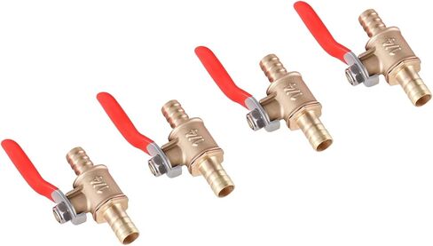 4 Pcs Mini Brass Ball Valve,3/8" Hose Barb X 3/8" Hose Barb,fuel Shut off Valve for Water Air Fuel Line Oil in Saudi Arabia