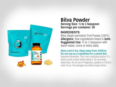 مسحوق فواكه بيلفا من دكتور واكديس (فاكهة بايل | إيجل ميرميلوس) - 100 جم (3.5 أونصة) | مسحوق نقي وخام ومجفف | عشبة الايورفيدا | نباتي | لم تتم إضافة أي شيء، ولم تتم إزالة أي شيء | إرسال في نفس اليوم in Kuwait