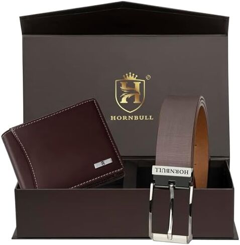 مجموعة هدايا محفظة وحزام رجالي، BW3095-BROWN، 35 شهرًا، محفظة ثنائية الطي in Kuwait