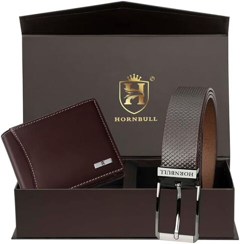 مجموعة هدايا محفظة وحزام رجالي، BW3095-BROWN، 35 شهرًا، محفظة ثنائية الطي in Kuwait