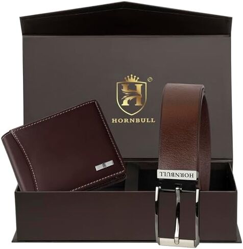 مجموعة هدايا محفظة وحزام رجالي، BW3095-BROWN، 35 شهرًا، محفظة ثنائية الطي in Kuwait