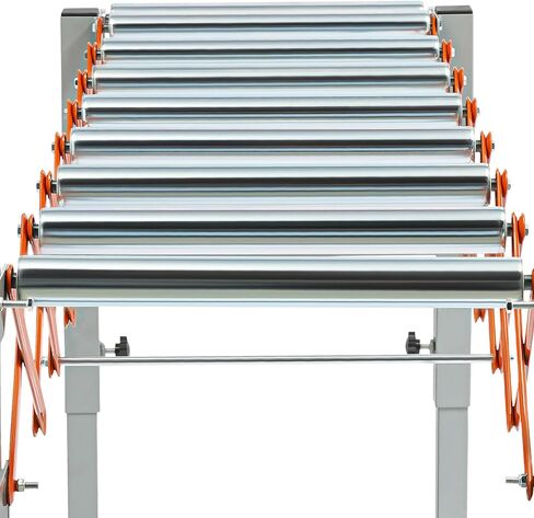 Adjustable Conveyor Roller Stand, 110 Lbs Capacity Conveyor Table with Lockable Castor Wheels, Infeed/Outfeed Support Expandable Gravity Conveyor for Conveying/Transporting Various Materials in Saudi Arabia