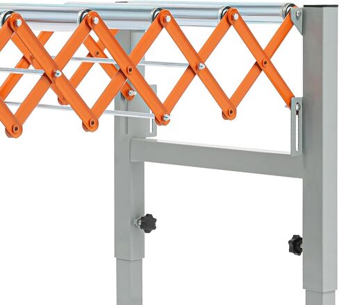 Adjustable Conveyor Roller Stand, 110 Lbs Capacity Conveyor Table with Lockable Castor Wheels, Infeed/Outfeed Support Expandable Gravity Conveyor for Conveying/Transporting Various Materials in Saudi Arabia