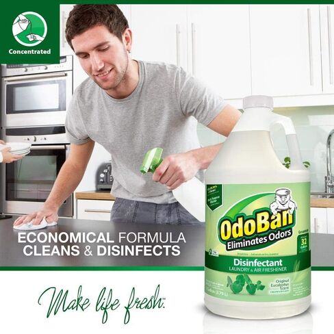OdoBan Ready-to-Use Disinfectant and Odor Eliminator, Set of 5, 4-Pack Spray Bottles, 27 Ounces Each and 1 Gallon Concentrate, Eucalyptus Scent in Saudi Arabia