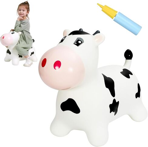 INPANY Bouncy Horse, Bunny Rabbit Hopper Toys, Toddler Plush Bouncing Animal, Kids Inflatable Ride on Rubber Bouncer, Outdoor Birthday Gift for 2 3 4 Yr Boy Girl in Saudi Arabia