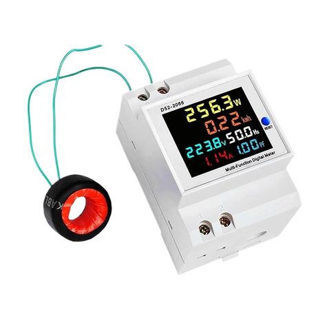 مرحلة واحدة عداد الطاقة Din السكك الحديدية مراقبة استخدام الكهرباء التيار المتناوب 40-300 فولت 100A الفولتميتر مقياس التيار الكهربائي واط كيلوواط ساعة السلطة متر in Kuwait