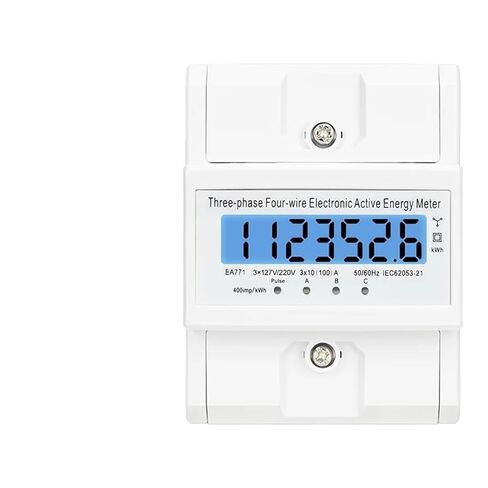Din Rail 380V 3 Phase 4 Wire Energy Meter Power Consumption Monitor KWh Meter Wattmeter Bivolt 100A AC 50Hz 60Hz LCD Backlight in Saudi Arabia