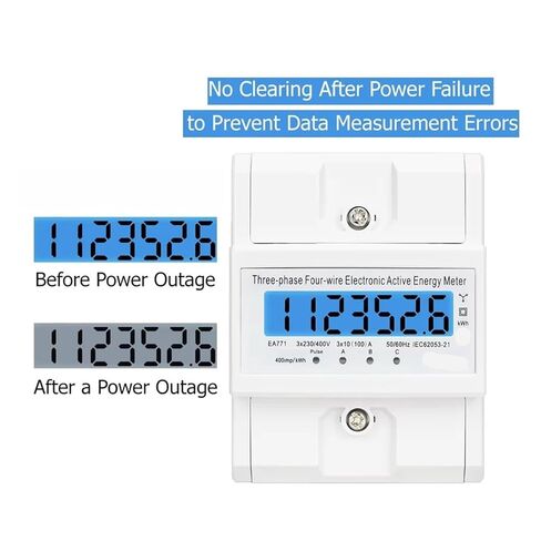 Din Rail 380V 3 Phase 4 Wire Energy Meter Power Consumption Monitor KWh Meter Wattmeter Bivolt 100A AC 50Hz 60Hz LCD Backlight in Saudi Arabia