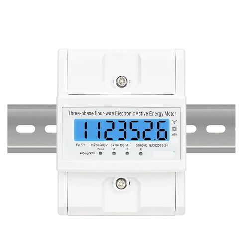 Din Rail 380V 3 Phase 4 Wire Energy Meter Power Consumption Monitor KWh Meter Wattmeter Bivolt 100A AC 50Hz 60Hz LCD Backlight in Saudi Arabia