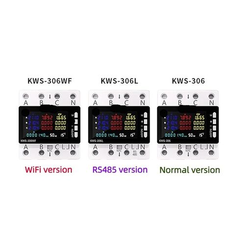 Power Energy Meter AC Monitor AC 85-290V 80A 3 Phase 4-Wire DIN Rail Over Under Voltage Protector Electricity Meter in Kuwait