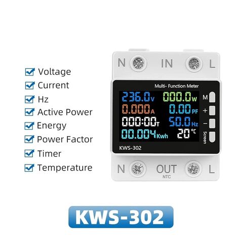 Smart Power Meter Over Under Voltage Protection Relay Switch Circuit Breaker Energy KWh Temperature Meter Smart Life in Saudi Arabia