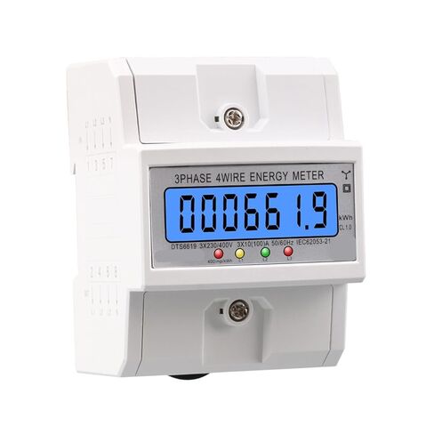 Din Rail 380V 100A 3 Phase 4 Wire Electronic Watt Power Energy Meter Wattmeter KWh LCD Backlight Display with Transparent Cover in Saudi Arabia