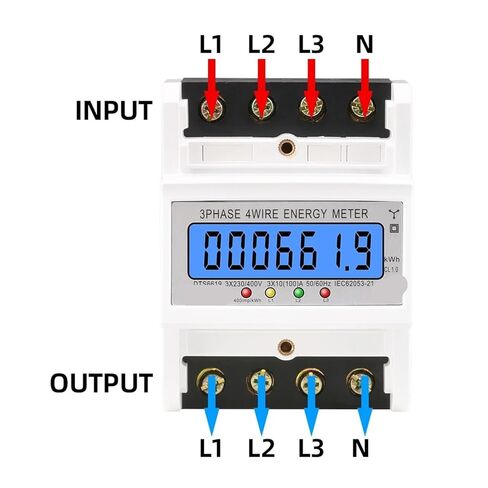 Din Rail 380V 100A 3 Phase 4 Wire Electronic Watt Power Energy Meter Wattmeter KWh LCD Backlight Display with Transparent Cover in Saudi Arabia