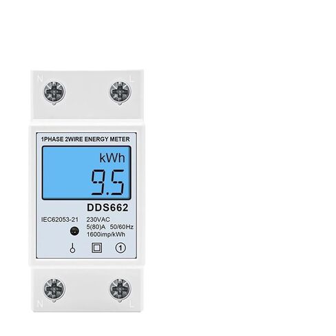 Single Phase LCD Digital Energy Meter Reset Zero KWh Voltage Current Power Consumption Counter Electric Wattmeter 230V Din Rail in Kuwait