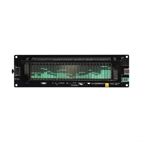 للوحة محلل الطيف الصوتي AK2515 مع شاشة VFD، نطاق تردد 300 هرتز - 20 كيلو هرتز، مدخل AUX/MIC 3.5 مم، تيار مستمر 5 فولت للموسيقى للنتيجة ومستوى الصوت وعرض الساعة (JVFD2517 (ضيق)) in Kuwait