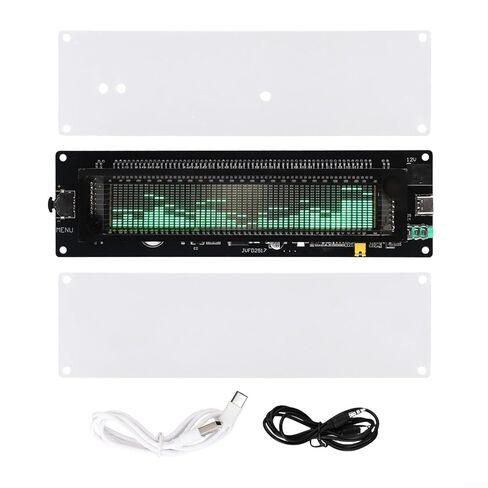 للوحة محلل الطيف الصوتي AK2515 مع شاشة VFD، نطاق تردد 300 هرتز - 20 كيلو هرتز، مدخل AUX/MIC 3.5 مم، تيار مستمر 5 فولت للموسيقى للنتيجة ومستوى الصوت وعرض الساعة (JVFD2517 (ضيق)) in Kuwait