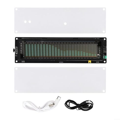 للوحة محلل الطيف الصوتي AK2515 مع شاشة VFD، نطاق تردد 300 هرتز - 20 كيلو هرتز، مدخل AUX/MIC 3.5 مم، تيار مستمر 5 فولت للموسيقى للنتيجة ومستوى الصوت وعرض الساعة (JVFD2517 (ضيق)) in Kuwait