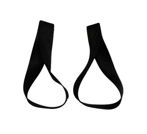 Patient Transfer Board Lifting Straps (Pair) - 41" x 1", Compacting to 20" x 1" When in Use, Black Vinyl, MRI Safe in Saudi Arabia