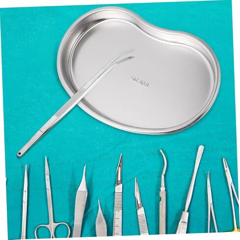 SOLUSTRE 2 قطعة صينية منحنية من الفولاذ المقاوم للصدأ لأداة طب الأسنان Ec مستلزمات طب الأسنان صينية طبيب الأسنان وصالون التجميل in Saudi Arabia