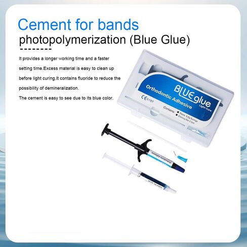1Set Braces Adhesivos Light Cure Blue Glue Kit,Light Cure Dental Bonding Kit with Etching Gel for Braces Brackets in Saudi Arabia