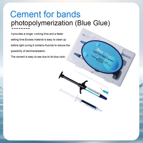 1Set Braces Adhesivos Light Cure Blue Glue Kit,Light Cure Dental Bonding Kit with Etching Gel for Braces Brackets in Saudi Arabia