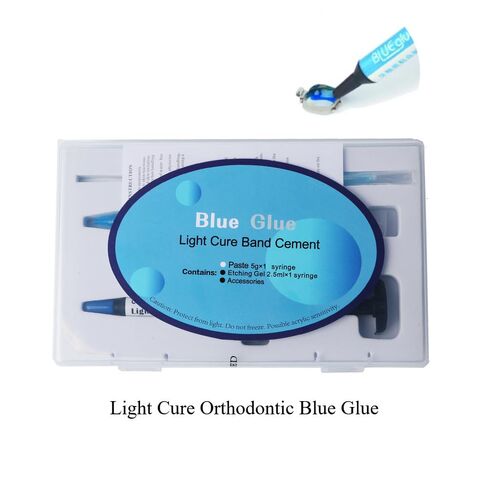 1Set Braces Adhesivos Light Cure Blue Glue Kit,Light Cure Dental Bonding Kit with Etching Gel for Braces Brackets in Saudi Arabia