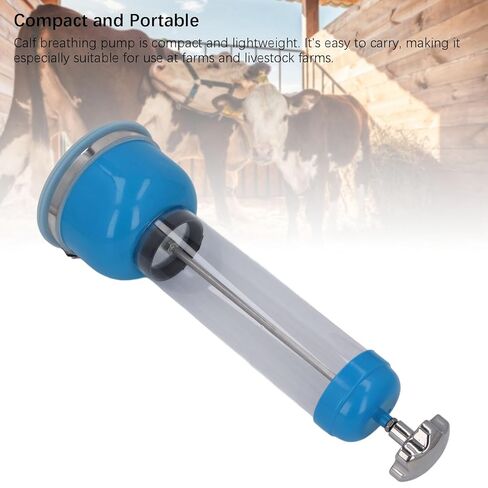 Calf Resuscitator Calf Breathing Pump Stainless Steel Adjustable Suction Portable Newborn Calf Respirator for Livestock (Blue) in Saudi Arabia