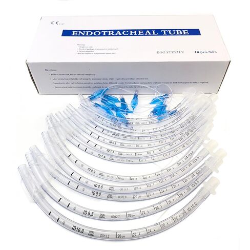 أنابيب القصبة الهوائية البيطرية القابل للتصرف مع الكفة، قسطرة الأكسجين التنبيب PVC للحيوانات الأليفة والكلاب والقطط، 17 قطعة معرف. 2.0-10.0 ملم in Saudi Arabia