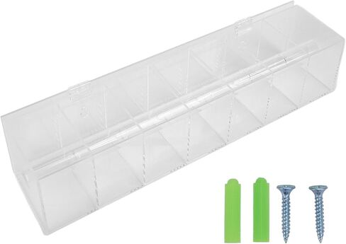 Sticker Dispenser, Transparent Acrylic 7 Slot Label Roll Holder, Sticker Roll Dispenser with Dust Sealed Design and Wall Mount for Office Home Desktop Organization in Saudi Arabia