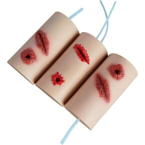 مجموعة تدريب تعبئة الجروح، جهاز محاكاة لوقف النزيف والتحكم في النزيف، نموذج تدريب على التمزق والعاصبة، مدرب العناية بالجروح من السيليكون للتدريب الطبي والعسكري والإسعافات الأولية in Kuwait