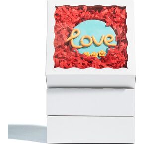 الخبز الرومانسي 40 عبوة 5 × 5 × 1 1/5 بوصة علب كوكيز على شكل قلب قنابل شوكولاتة ساخنة معكرون مع نافذة in Kuwait